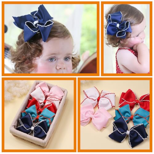 COLLBATH 5 Stück Teiliges Haarschleifen Haarklammern mit Zarter Kantenverzierung Bunte Haarspangen für Mädchen Niedliche Schleifen accessoires für Vielseitige Frisuren und Alltagslook von COLLBATH