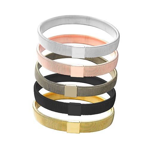 COLLBATH 5 Stück Teiliges Herrenarmband Metall Dehnbar Armreif für Jacken Gemischte Farben für Täglichen Gebrauch Besondere Anlässe von COLLBATH