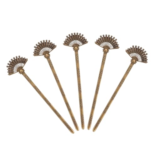 COLLBATH 5 Stück Teiliges Vintage Haarnadeln aus Legierung Chinesische Haarschmuck Fächer Design Retro Stil Stilvolles Haarzubehör für Damen Modische und Dekorative Haarnadeln von COLLBATH