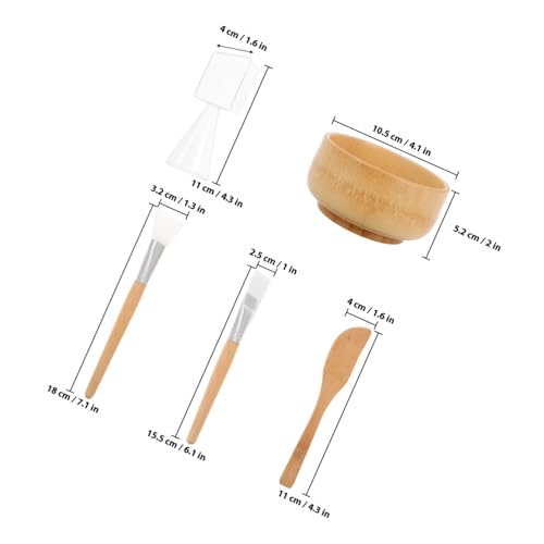 COLLBATH 5 Stück Teiliges mischschalen set mit Spatel Pinsel Löffel aus Nachhaltigem Material für DIY Hautpflege und Schonende Anwendung zu Hause von COLLBATH