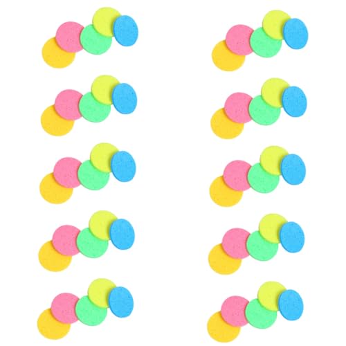 COLLBATH 50 Stück Runde Cellulose Make up Entferner Schwämme Hautfreundliche Saugfähige Gesichtsschwämme in Farben für Tägliche Reinigung und Abschminken von COLLBATH