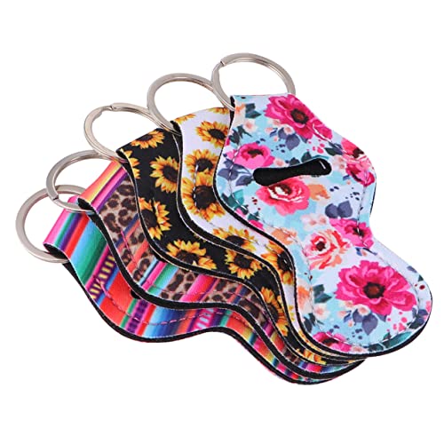 COLLBATH 5stücke Teiliges Lippenstift Schlüsselanhänger Neopren Tragbarer Schlüsselring Halter Für Lippenbalsam Schützt Vor Hitze Für Schlüsselbund Handtasche Und Rucksack von COLLBATH