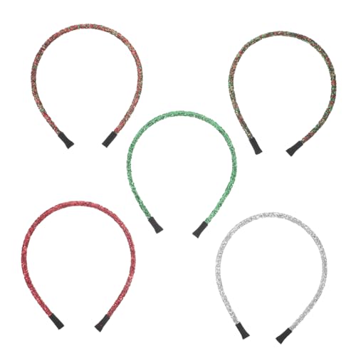 COLLBATH 5-teiliges Glitzer-weihnachts-stirnband-set Für Damen Haar-accessoires Feiertage Modischer Festlicher Kopfschmuck Mit Pailletten Kopfschmuck Für Weihnachts-partys von COLLBATH