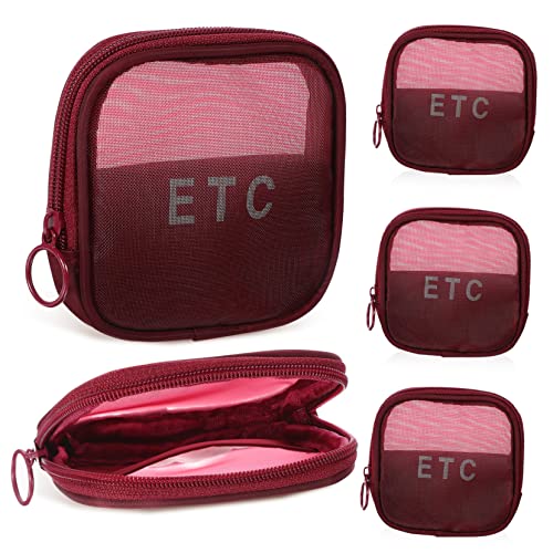 COLLBATH 5stücke Kleiner Transparenter Reise-kosmetikbeutel Im Mesh-Make-up-Taschen Für Toilettenartikel Multifunktional Mit Reisverschluss Für Damen Und Mädchen von COLLBATH