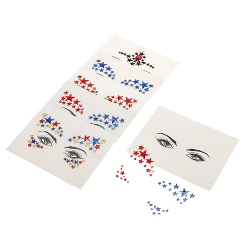 COLLBATH 6 Blätter DIY Rhinestone Augenaufkleber Fünf Punkte Sterne Selbstklebend Gesicht Edelsteine Festival Schmuck für Frauen von COLLBATH