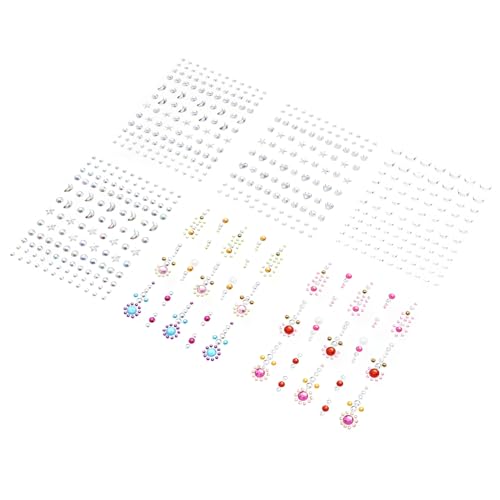 COLLBATH 6 Blätter Wasserdichte Acryl Gesichtssteine Masquerade Party Gesichtsschmuck Sticker Augenbrauen Stirn Schmuck für Festival Halloween Weihnachten Hautfreundlich Langlebig von COLLBATH