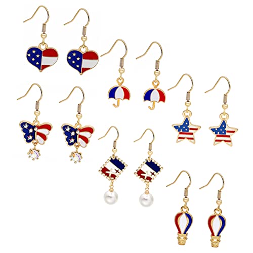 COLLBATH 6 Paare Damen Ohrringe Independence Day Ohrringe Kreative Party Ohrhänger Dekoration für Feiertage Besondere Anlässe Amerikanischen Unabhängigkeitstag von COLLBATH