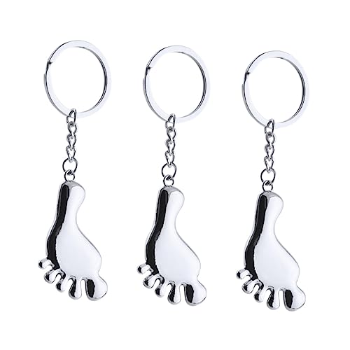 COLLBATH 6 STK Schlüsselanhänger Herz Schlüsselringe Autodekoration menschlicher Fuß Halter dekoanhänger Key Holder Key fob Key Chain Geldbörse Charms anhänger Zinklegierung Silver von COLLBATH