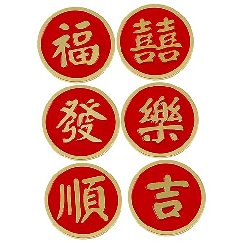 COLLBATH 6stücke Chinesischen Stil Revers Nadel Rucksack Nadel Brosche Runde Kostüm Zubehör Für Frauen Hut Jacke Mantel Tasche von COLLBATH