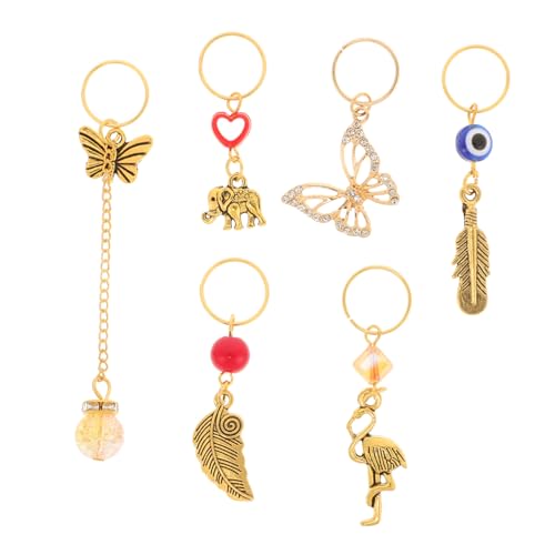 COLLBATH 6 Stück Dreadlock-Anhänger Klammer Armbinde haarschmuck für frauen Haarring Dreadlocks haarnadeln Haare verhauen geflochtene Clips Haarzopf-Zubehör Haarkristalle Zinklegierung von COLLBATH