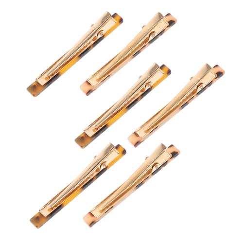 COLLBATH 6 Stück Haarklammern aus Robustem Acetat Entenschnabel Design Leopardenmuster Beige und Schildpatt Rutschfeste Styling Clips für Damen Geeignet für Haartypen und Anlässe von COLLBATH
