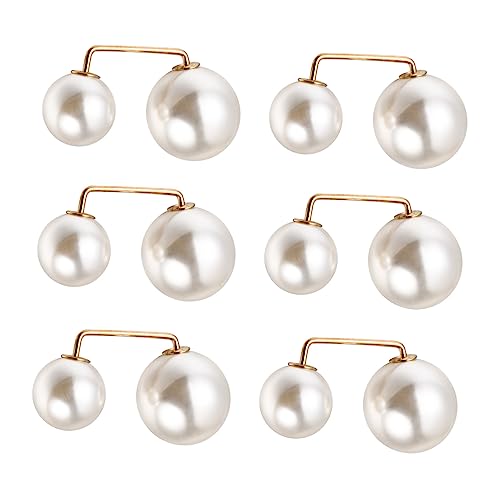 COLLBATH 6 Stück Kunstperlen Broschen für Damen Emptied Collar Corsage Sicherheitsknöpfe für Bekleidung Anstecknadeln für Hochzeiten Partys von COLLBATH
