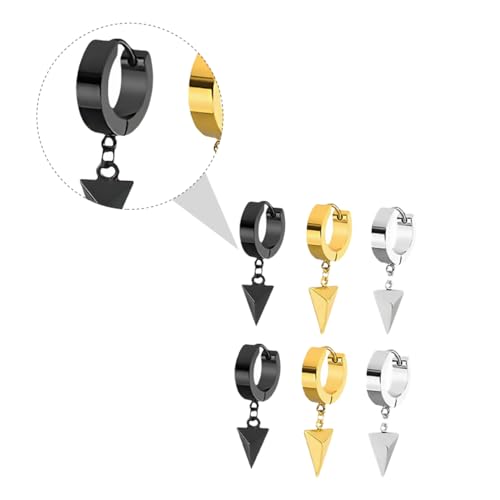 COLLBATH 6 Stück Punk Style Ohrringe mit Dreiecksanhänger Hip Hop Street Fashion Langlebig Leicht für Stahlfarbe Modisches Accessoire COLLBATH 6 Stück Punk Style Ohrringe mit Dreiecksanhänger Hip Hop Street Fashion Langlebig Leicht für Stahlfarbe Modisches Accessoire von COLLBATH