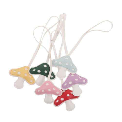COLLBATH 6 Stück Rucksack Schlüsselanhänger Pilz Schlüsselanhänger Pilz Anhänger Tasche Zubehör Handtasche Hängedekor Rucksack Anhänger Handtasche Charm von COLLBATH