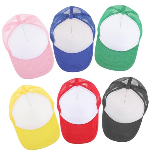 COLLBATH 6stücke Sublimation Baseball Caps Blanko Hüte Für DIY Atmungsaktive Baseballmützen Für Outdoor-aktivitäten Für Hitzeübertragung Und Personalisierung von COLLBATH