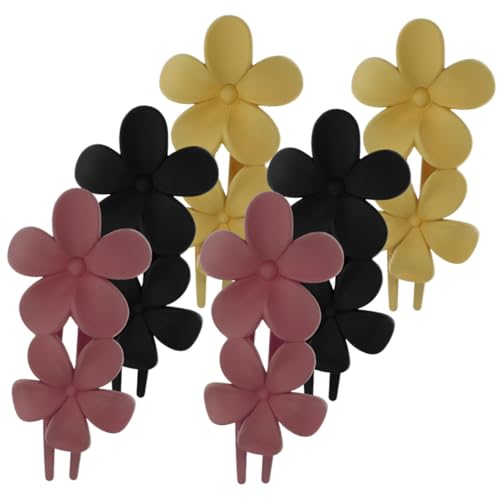 COLLBATH 6 Stück Teiliges Blumen Haarspangen für Frauen Rutschfeste Haarklammern mit Starker Fixierung Dekorativer Haarschmuck für Alltag Partys und Hochzeiten Schöne Clips in Schwarz und von COLLBATH