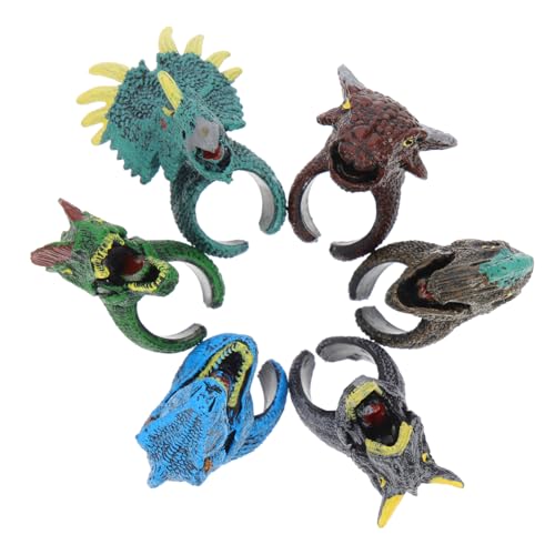 COLLBATH 6 Stück Teiliges Dinosaurier ring PVC Langlebig und Leicht Tierisch Lustige Kinderparty mitgebsel für Jungen und Mädchen Pädagogisch als Goodie Bag Füller und Klassenzimmerpreis von COLLBATH