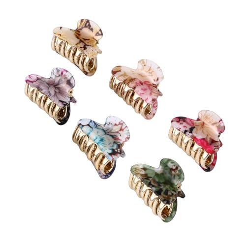 COLLBATH 6 Stück Teiliges Kleine Acryl Haarklammern mit Rutschfester Greiffunktion für Damen für Dünnes und Dickes Haar Vielseitiger Ponytail gripper und Haarschmuck für Alltag und Styling von COLLBATH