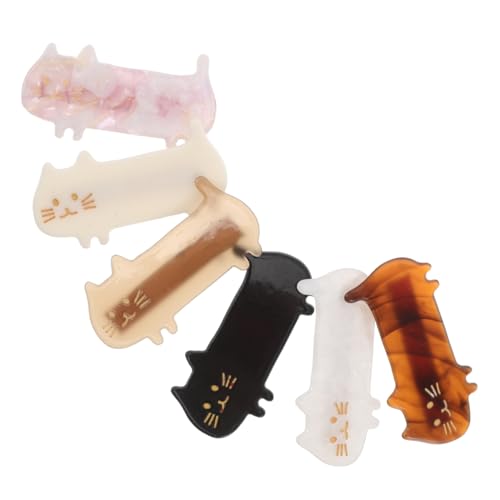 COLLBATH 6 Stück Teiliges Niedliche Katzenhaarspangen aus Zelluloseacetat Kleine Bunte Tiermotiv-haarclips für Dünnes Haar Einfache Anwendung für Mädchen Frauen Partys und Alltagsstyling von COLLBATH