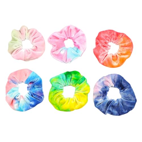 COLLBATH 6 Stück Teiliges Regenbogenfarbene Haarschleifen aus Weichem Elastisch und Schonend für Haare Vielseitiger Ponytail halter für Mädchen und Damen Langlebiges Haaraccessoire für von COLLBATH