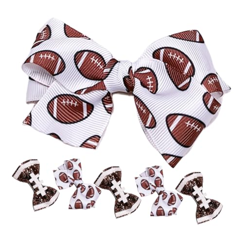 COLLBATH 6 Stück Teiliges Sportliche Haarclips mit Rugby für Glitzernde Fußball Haarspangen für Cosplay und Freizeit und Junge Mädchen von COLLBATH