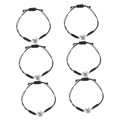 COLLBATH 6 Stück Teiliges Verstellbares Geflochtenes Armband mit Sportanhänger Modisches Schmuckstück für Jungen und Mädchen Langlebig und Alltagstauglich von COLLBATH