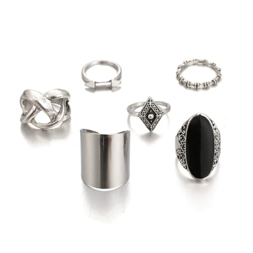 COLLBATH 6 Stück Teiliges Vintage Finger Ring Set Silber Ringe für Besondere Anlässe für Kreative Styles Stimmungsvolle COLLBATH 6 Stück Teiliges Vintage Finger Ring Set Silber Ringe für Besondere Anlässe für Kreative Styles Stimmungsvolle von COLLBATH
