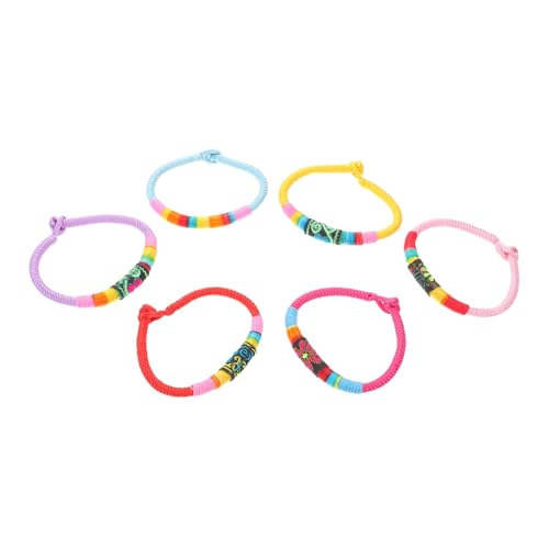 COLLBATH 6stücke Geflochtenes Damenarmband Handgefertigtes Bunt Gewebtes Schnürarmband Wasserdichte Verstellbare Kordelarmbänder Ethnisch Inspirierter Schmuck Für von COLLBATH