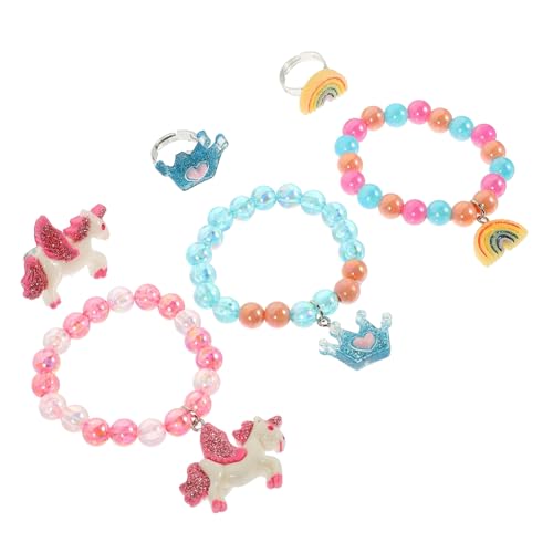 COLLBATH Einhorn Perlenarmband Für Mädchen 6 Stück Kinder Selbstgemacht Schmuckset Bunte Cartoon Armbänder Handgelenk Dekoration Für Geburtstagsfeiern Und Freizeit von COLLBATH
