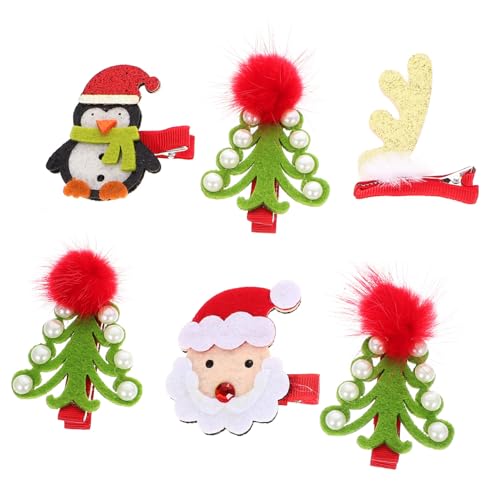 COLLBATH 6St Weihnachts-Haarspangen Weihnachts Haarspangen Set Haarspangen für Weihnachtsfeier Haarspangen für Mädchen weihnachtsparty haare Haarnadel Krokodilklemmen Haarspangen für Kinder von COLLBATH