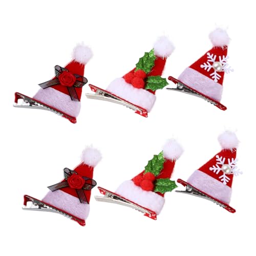 COLLBATH 6St Weihnachtsmütze Haarnadel Paillettenhut Haarnadeln Weihnachtshaarnadeln Tiara Haarklammer Weihnachtsspangen Weihnachtselemente Haarschmuck Weihnachten Kopfbedeckung Zubehör von COLLBATH