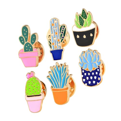 COLLBATH 6St Brosche Pflanze dekoschal Scarf decoration Cactus brooch Attractive brooch Ohrringe für Frauen Western lustige Brosche kreative Brosche Karikatur Anhänger erröten Fräulein von COLLBATH