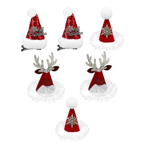 COLLBATH 6 Stücke Weihnachten Kinder Haarclips Mützen-design Haarschmuck Dekorative Props von COLLBATH