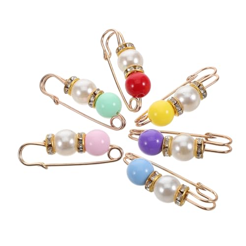 COLLBATH 6stücke Perlenbrosche Kleidernadeln Vintage Pullover-schal-clips Taillenknopf Für Hosen Röcke Und Kleider Zinklegierung Und Kunststoff Zum Straffen Der Einfach Anzuwenden von COLLBATH