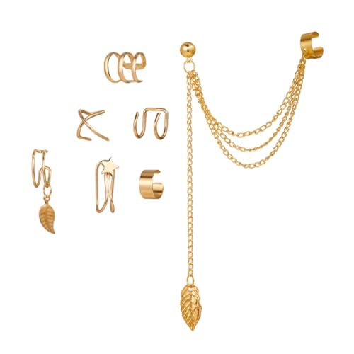 COLLBATH 7 Stück Boho Ohrclips Set Teilig Damen Ohrschmuck Piercing Metall Ear Stern Ohrclips für Frauen und Mädchen für Party Hochzeit von COLLBATH