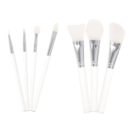 COLLBATH 7 Stück Teiliges Make up pinsel Silikonkopf Transparenter Acrylgriff für Flüssigen Lidschatten Gesichtsmaske Foundation und Präzises Augen make up Wiederverwendbar Einfach zu von COLLBATH