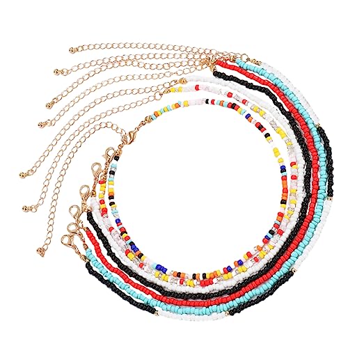 COLLBATH Damen Halskette 7 Stücke Kreative Reis Perlen Schmuck Gemischte Farben Für Frauen Stilvolle Nackenkette Für Sommer Strand Und Freizeitoutfits COLLBATH Damen Halskette 7 Stücke Kreative Reis Perlen Schmuck Gemischte Farben Für Frauen Stilvolle Nackenkette Für Sommer Strand Und Freizeitoutfits von COLLBATH