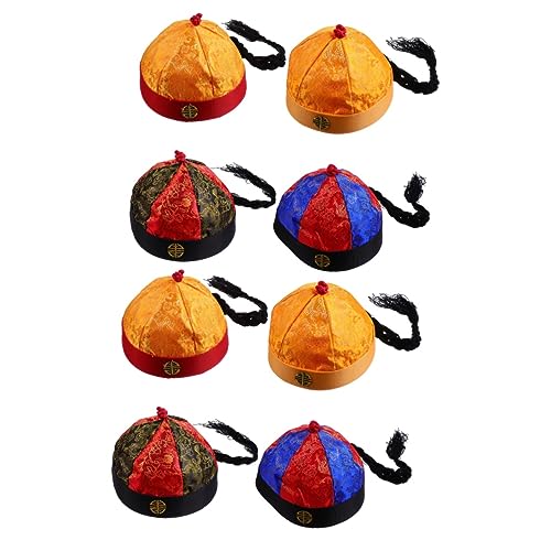 COLLBATH 2sets Hut Vintage Kostüm Kappe Haut-freundliche Tuch Hüte Mit Zöpfen Für Spielen 4 Stücke * 2 von COLLBATH