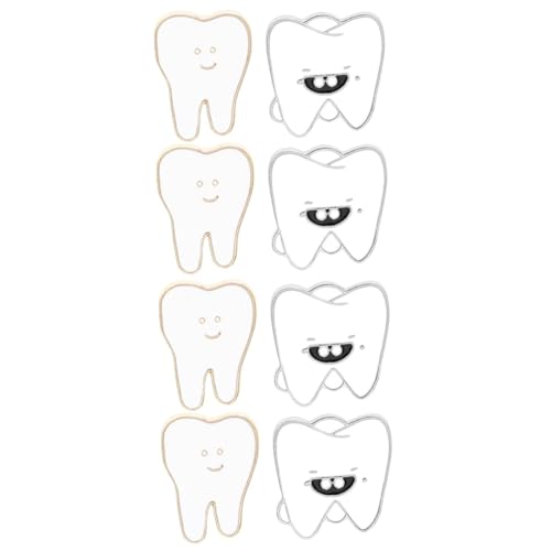 COLLBATH 8 Stk Zahn Brosche Kleidung Brosche Broschen Für Damen Brosche Für Kinder Zahnarztstift Kinderbrosche Zahnarzt Brosche Pin-ästhetik Zahnarzt Abzeichen Kleidungsnadel Weiß Legierung von COLLBATH