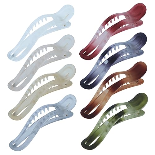 COLLBATH 8 Stück Teiliges Acryl Haar Krallenspangen Matte Bunte Farbverlauf Haarklammern Starke Haarklammer für Dickes und Langes Haar Rutschfeste Styling Clips für Damen Vielseitiges von COLLBATH