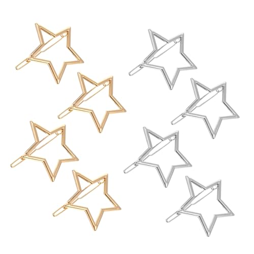 COLLBATH 8 Stück Teiliges Fünf punkte stern Haarklammern aus Langlebiger Legierung Filigran und Vielseitig für Mädchen und Damen Eleganter Haarschmuck zum Zurückhalten von Glattem oder von COLLBATH