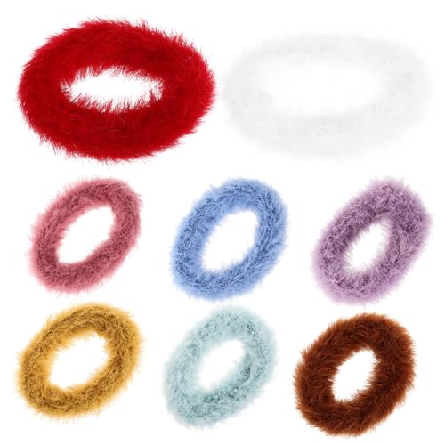COLLBATH 8 Stück Teiliges Plüsch Haargummis für Kleinkinder Elastische Kleine Ponytail Halter in Candy Farben Weiche Dehnbare Haarschmuck für Mädchen Tägliches Styling und Festliche von COLLBATH