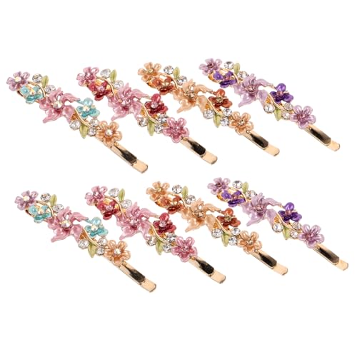 COLLBATH 8 Stück Teiliges Strass Blüten Haarschmuck Vintage Einreihige Haarspangen mit Langlebigem Metallclip Stilvolle Damen Haarklammern für Hochzeit Party und Alltag Rutschfeste von COLLBATH