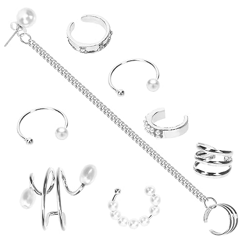 COLLBATH 8stücke Durchdringende Perlen Ohrmanschetten Clip Ohrringe Für Damen Ohrschmuck Aus Geeignet Für Halloween Und Geburtstage von COLLBATH
