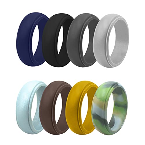 COLLBATH 8stücke Silikonringe Sportringe Silikon-ehering Eheringe Silikonbänder Finger Schmuck Atmungsaktive Flexible Tragen von COLLBATH