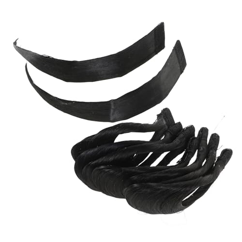 COLLBATH 9 Stück Opera -Koteletten -Patch Haaraufsatz Echthaarspange am Seitenknalle Clip-on-Haarverlängerungen Seitenluft knallt Knallclips für Haare Hochtemperaturdraht Schwarz von COLLBATH