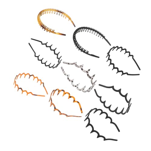 COLLBATH 9 Stück Teiliges Haifischzahn Stirnband Rutschfeste Kunststoff Haarreifen mit Zähnen Unisex für Make-up und Hautpflege Leichter Bequemer Griff für Haarlängen Stabiler Sitz bei von COLLBATH