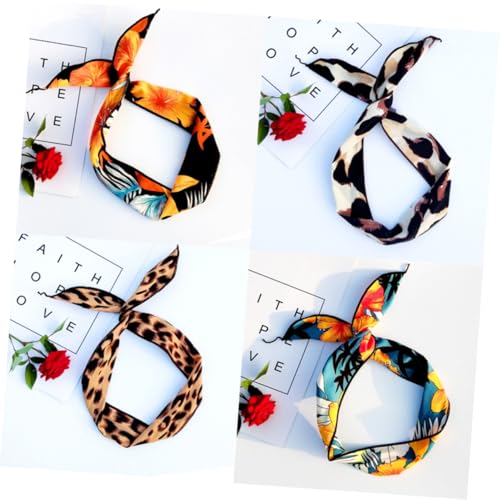 COLLBATH 9 Stück Teiliges Leopard Muster Stirnband aus Formbarem Draht Geknotete Kopfwickel für Damen und Mädchen Elastische DIY Haarbänder für Dünnes und Dickes Haar Modische von COLLBATH