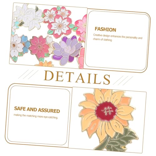 COLLBATH 9 Stück Teiliges Metall-emaille-anstecknadeln mit Kirschblüten-motiv Farbecht Lackierte Broschen Vielseitig für Kleidung Taschen Hüte Leicht Langlebig Modisches Accessoire für von COLLBATH