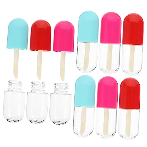 COLLBATH 9 Stück Teiliges Nachfüllbare Lippenbalsam Behälter Transparentes Lip Gloss Röhrchen Kompakt und Leicht DIY Kosmetik Tube Für Reisen und Alltag Zufällige Farbe Zufällige Farbe von COLLBATH
